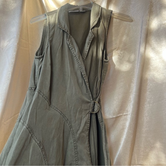Anthropologie Wrap Dress Olive Green EUC Size 8 - Picture 16 of 16